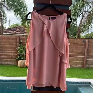 Vince Camuto Blush Sleeveless Ruffle Blouse